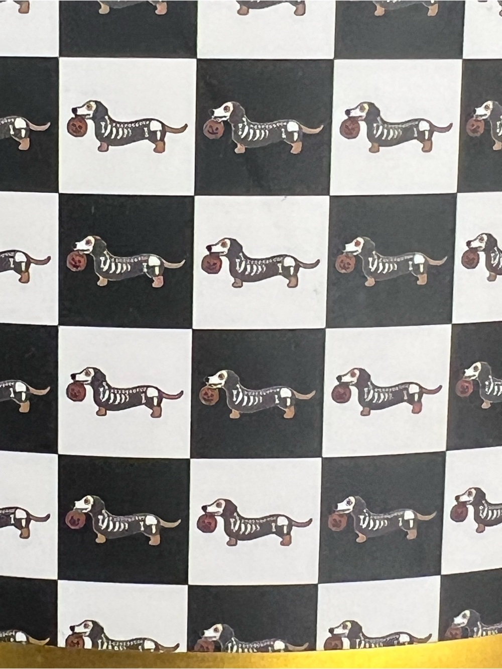 Dachshund Day of The Dead Checkered Pet Blanket